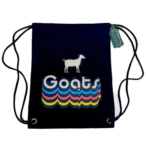 ❤️ 🆕 GOATS Drawstring Black Bag - Picture 1 of 6